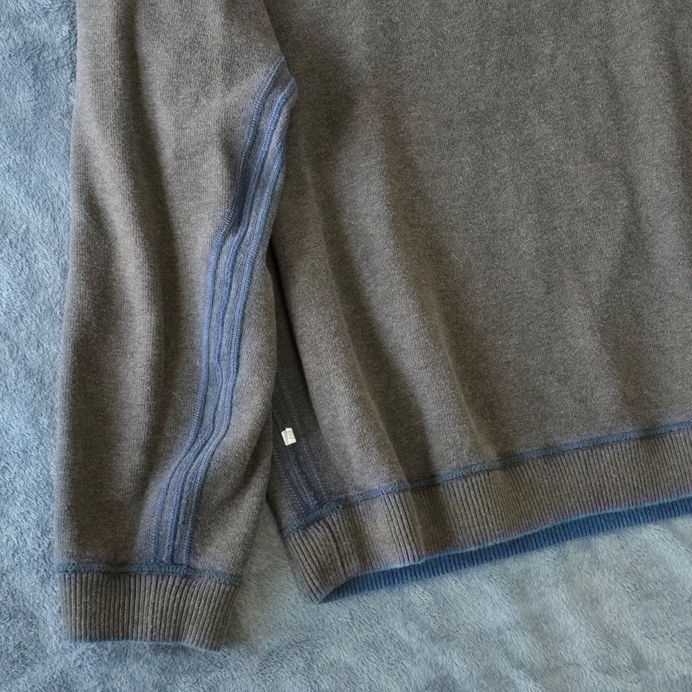 Tommy Bahama Reversible Quarter Zip Pullover Mens 2XL Blue Gray Coastal Comfort - Picture 12 of 16